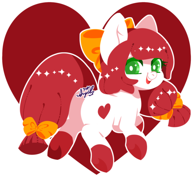 Size: 800x732 | Tagged: safe, artist:snow angel, derpibooru import, oc, oc:heart, unofficial characters only, earth pony, pony, bow, colored pupils, female, hair bow, mare, smiling, solo, tail bow