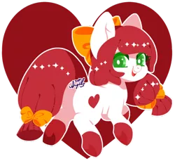 Size: 800x732 | Tagged: safe, artist:snow angel, derpibooru import, oc, oc:heart, unofficial characters only, earth pony, pony, bow, colored pupils, female, hair bow, mare, smiling, solo, tail bow