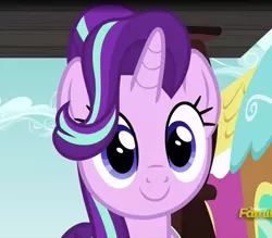 Size: 836x732 | Tagged: safe, derpibooru import, screencap, starlight glimmer, pony, unicorn, all bottled up, cropped, cute, discovery family logo, female, glimmerbetes, mare, smiling, solo