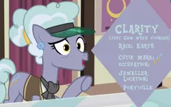 Size: 1054x664 | Tagged: all bottled up, clarity cut, derpibooru import, edit, edited screencap, jeweler pony, safe, screencap, solo