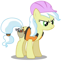 Size: 2910x3000 | Tagged: safe, artist:brony-works, derpibooru import, ambrosia, cindy block, earth pony, pony, pinkie pride, angry, female, hard hat, hat, high res, mare, simple background, solo, transparent background, vector