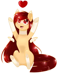 Size: 1024x1231 | Tagged: safe, artist:little-sketches, derpibooru import, oc, oc:yeri, unofficial characters only, pegasus, pony, eye clipping through hair, female, floating wings, heart, looking up, mare, open mouth, simple background, smiling, solo, transparent background