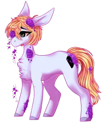 Size: 1405x1625 | Tagged: safe, artist:nightstarss, derpibooru import, oc, oc:shiro, unofficial characters only, pony, chest fluff, flower, simple background, solo, transparent background