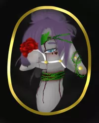 Size: 963x1200 | Tagged: artist:fi-senpai, blood, bust, derpibooru import, flower, goth, grimdark, oc, portrait, rose, solo, unofficial characters only, vine