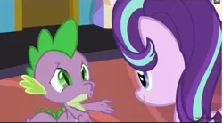 Size: 1247x686 | Tagged: celestial advice, derpibooru import, dragon, now kiss, safe, screencap, spike, starlight glimmer