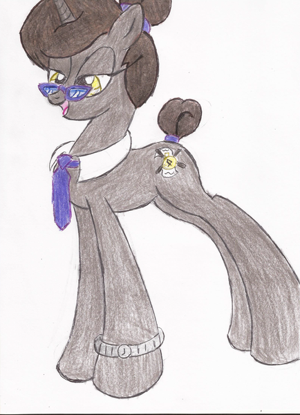 Size: 1592x2200 | Tagged: safe, artist:wyren367, derpibooru import, oc, oc:folklore, unofficial characters only, pony, unicorn, colored pencil drawing, simple background, solo, traditional art, white background