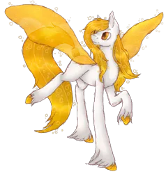 Size: 1969x2071 | Tagged: safe, artist:anxiouslilnerd, derpibooru import, oc, oc:orange fizzle, unofficial characters only, pegasus, pony, closed species, cloven hooves, floating wings, shaded sketch, simple background, solo, sweetwater, transparent background