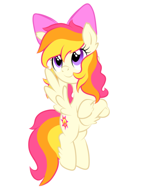 Size: 2048x2732 | Tagged: safe, artist:prismaticstars, derpibooru import, oc, oc:sunkist, unofficial characters only, pegasus, pony, bow, female, hair bow, high res, mare, simple background, solo, transparent background