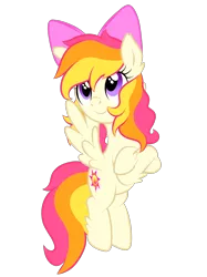 Size: 2048x2732 | Tagged: safe, artist:prismaticstars, derpibooru import, oc, oc:sunkist, unofficial characters only, pegasus, pony, bow, female, hair bow, high res, mare, simple background, solo, transparent background