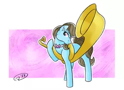 Size: 2380x1724 | Tagged: safe, artist:ruushiicz, derpibooru import, beauty brass, earth pony, pony, bowtie, commission, female, mare, musical instrument, solo, tuba