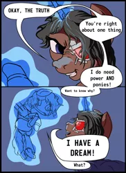 Size: 2400x3300 | Tagged: artist:aaronmk, comic, comic:it has to be this way, derpibooru import, fallout equestria, magic, metal gear, metal gear rising, oc, oc:littlepip, oc:red eye, raiden, semi-grimdark, senator armstrong, telekinesis, unofficial characters only