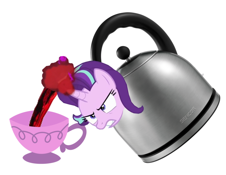 Size: 1870x1447 | Tagged: all bottled up, anger magic, cup, derpibooru import, kettle, magic, meme, safe, solo, starlight glimmer, teacup, teapot, wat