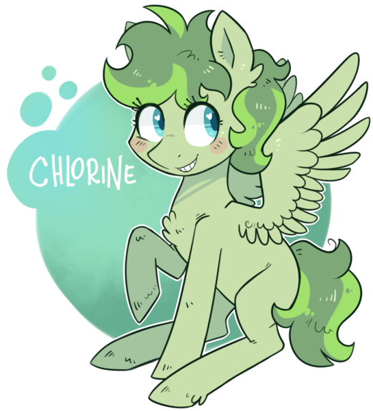 Size: 866x953 | Tagged: artist:kyaokay, derpibooru import, element pony, object pony, oc, oc:chlorine, original species, ponified, safe, simple background, solo, transparent background, unofficial characters only