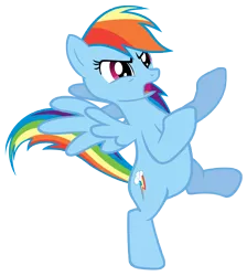 Size: 8914x9965 | Tagged: safe, artist:bronyvectors, derpibooru import, rainbow dash, pony, absurd resolution, fighting stance, simple background, solo, standing, standing on one leg, transparent background, vector