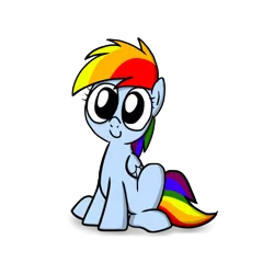 Size: 1024x1024 | Tagged: safe, artist:petirep, derpibooru import, rainbow dash, pegasus, pony, rainbow dash presents, cute, dashabetes, female, filly, filly rainbow dash, folded wings, image, looking at you, png, simple background, sitting, smiling, smiling at you, solo, transparent background, wings