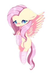 Size: 1024x1485 | Tagged: safe, artist:pone-pon, derpibooru import, fluttershy, pegasus, pony, clothes, cute, female, floating, floppy ears, flying, hnnng, hooves to the chest, looking sideways, mare, shyabetes, simple background, socks, spread wings, striped socks, transparent background, wings