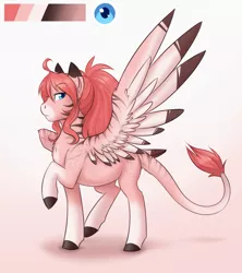 Size: 2727x3070 | Tagged: safe, artist:askbubblelee, derpibooru import, oc, oc:fish, unofficial characters only, pegasus, pony, blue eyes, female, large wings, looking at you, mare, ponysona, raised hoof, reference sheet, solo, spread wings, wings