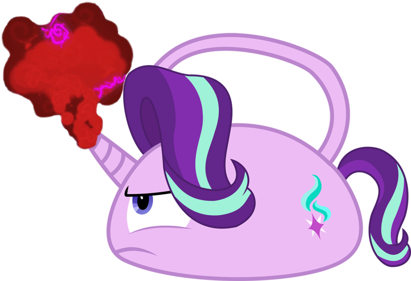 Size: 1499x1025 | Tagged: all bottled up, anger magic, angry, artist:paganmuffin, derpibooru import, magic, objectification, object pony, original species, ponified, safe, solo, starlight glimmer, teapot