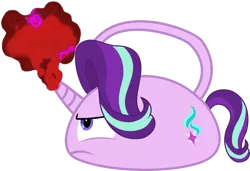 Size: 1499x1025 | Tagged: all bottled up, anger magic, angry, artist:paganmuffin, derpibooru import, magic, objectification, object pony, original species, ponified, safe, solo, starlight glimmer, teapot