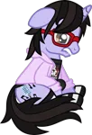 Size: 851x1254 | Tagged: explicit, artist:lightningbolt, derpibooru import, ponified, pony, unicorn, .svg available, brendon urie, clothes, crotch bulge, embarrassed, erection, floppy ears, glasses, hoodie, lip bite, male, painted horn, panic! at the disco, precum, shirt, shirtboner, show accurate, show accurate porn, simple background, sitting, socks, solo, solo male, stallion, striped socks, svg, t-shirt, transparent background, undershirt, vector