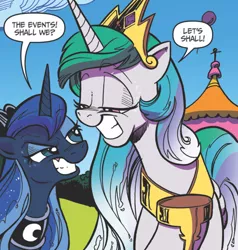 Size: 461x485 | Tagged: safe, artist:andypriceart, derpibooru import, idw, princess celestia, princess luna, alicorn, pony, spoiler:comic, spoiler:comicff38, faic, female, mare