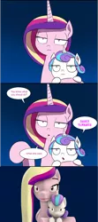 Size: 1352x3052 | Tagged: 3d, artist:doublewbrothers, artist:red4567, cadance is not amused, comic:luna land, derpibooru import, edit, flurry heart is not amused, meme, misspelling, princess cadance, princess flurry heart, safe, source filmmaker