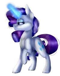 Size: 1467x1836 | Tagged: safe, artist:norrixcurral08, derpibooru import, rarity, pony, unicorn, eyeshadow, female, glowing horn, lidded eyes, makeup, mare, raised hoof, simple background, solo, transparent background