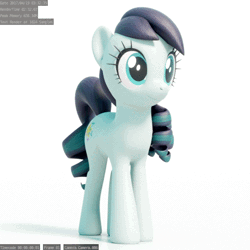 Size: 512x512 | Tagged: safe, artist:therealdjthed, derpibooru import, coloratura, earth pony, pony, 3d, 3d model, adorable face, animated, blender, cute, cycles, cycles render, female, gif, mare, model:djthed, raised hoof, rara, rarabetes, solo, squee, therealdjthed is trying to murder us