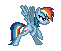 Size: 61x51 | Tagged: animated, artist:enzomersimpsons, derpibooru import, fighting is magic, fighting stance, flapping wings, gif, pixel art, rainbow dash, safe, simple background, solo, sprite, transparent background, true res pixel art