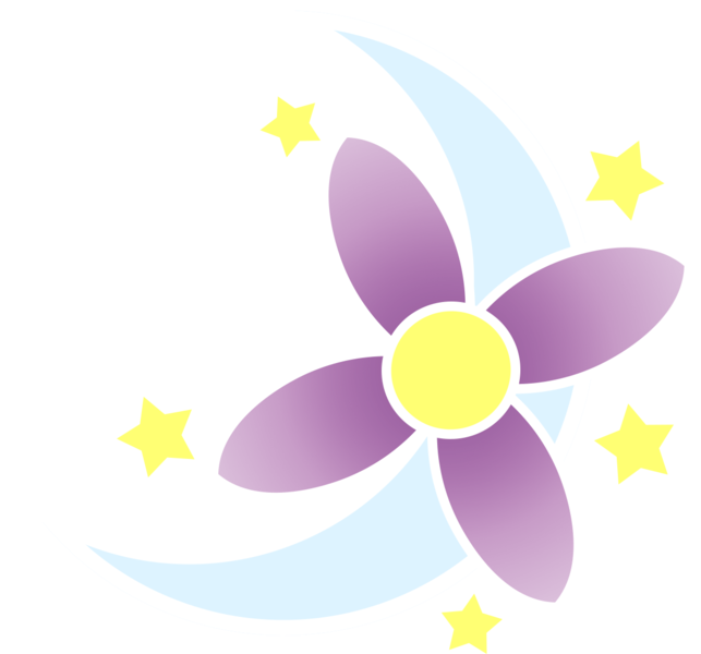 Size: 1207x1126 | Tagged: artist:marik azemus34, crescent moon, cutie mark, derpibooru import, flower, moon, oc, oc:crescent petals, safe, simple background, stars, transparent background, transparent moon, unofficial characters only