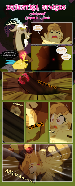 Size: 1919x4767 | Tagged: safe, artist:estories, derpibooru import, discord, oc, oc:alice goldenfeather, pegasus, pony, comic:find yourself, absurd resolution, comic, female, hirudo, magic, mare, offscreen character