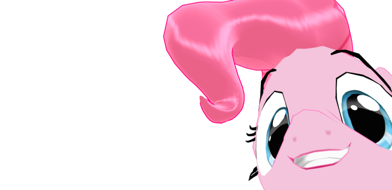 Size: 3270x1590 | Tagged: 3d, cute, derpibooru import, face, face of mercy, looking at you, looking into your soul, mmd, pinkie pie, safe, shiny, simple background, smiling, solo, transparent background, wallpaper