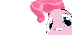 Size: 3270x1590 | Tagged: 3d, cute, derpibooru import, face, face of mercy, looking at you, looking into your soul, mmd, pinkie pie, safe, shiny, simple background, smiling, solo, transparent background, wallpaper