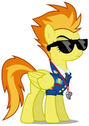 Size: 2130x3000 | Tagged: safe, artist:brony-works, derpibooru import, spitfire, pegasus, pony, clothes, drill sergeant, high res, raised eyebrow, simple background, solo, sunglasses, transparent background, vector, wings, wonderbolts dress uniform