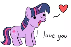 Size: 292x193 | Tagged: safe, artist:mr-1, derpibooru import, edit, twilight sparkle, pony, unicorn, dialogue, heart, i love you, open mouth, solo