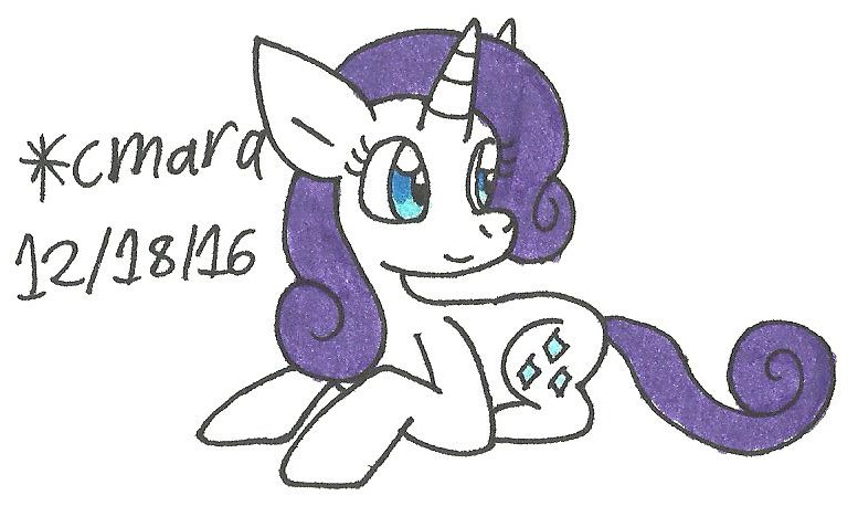 Size: 777x458 | Tagged: safe, artist:cmara, derpibooru import, rarity, pony, solo, traditional art