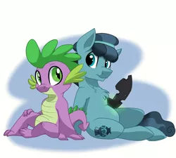 Size: 2000x1800 | Tagged: artist:itstaylor-made, changeling, crystal hoof, derpibooru import, disguise, disguised changeling, gay, male, safe, shipping, sitting, spike, the times they are a changeling, thorax, thoraxspike