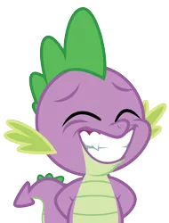 Size: 3500x4597 | Tagged: safe, artist:masem, derpibooru import, screencap, spike, dragon, the times they are a changeling, .ai available, absurd resolution, cute, eyes closed, fangs, grin, male, shit eating grin, simple background, smiling, spikabetes, transparent background, vector