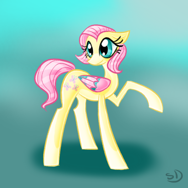 Size: 600x600 | Tagged: safe, artist:sallindaemon, derpibooru import, fluttershy, alternate design, alternate universe, colored wings, multicolored wings, solo