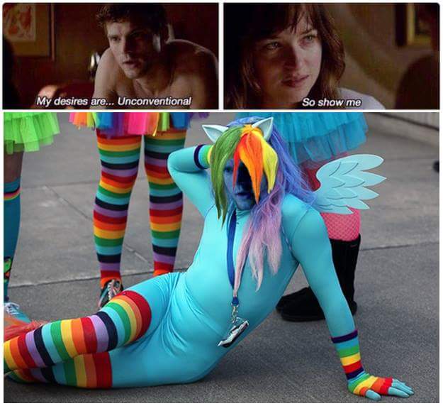 Size: 625x572 | Tagged: clothes, cosplay, costume, derpibooru import, fifty shades of grey, human, irl, irl human, my desires are unconventional, photo, rainbow dash, safe