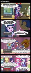 Size: 1288x3000 | Tagged: safe, artist:bredgroup, derpibooru import, applejack, flash sentry, fluttershy, pinkie pie, rainbow dash, rarity, twilight sparkle, twilight sparkle (alicorn), zerg, comic:eg rpg, equestria girls, comic, screencap comic, starcraft