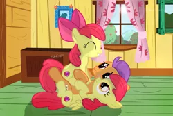 Size: 2989x1995 | Tagged: safe, artist:shutterflyeqd, derpibooru import, apple bloom, tender taps, pegasus, pony, adorabloom, blushing, clone, clubhouse, crusaders clubhouse, cute, duality, eyes closed, female, filly, flapple bloom, male, misleading thumbnail, pega bloom, pegasus apple bloom, pony pile, race swap, self paradox, self ponidox, shipping, show accurate, signature, straight, tendaww taps, tenderbloom, the cmc's cutie marks