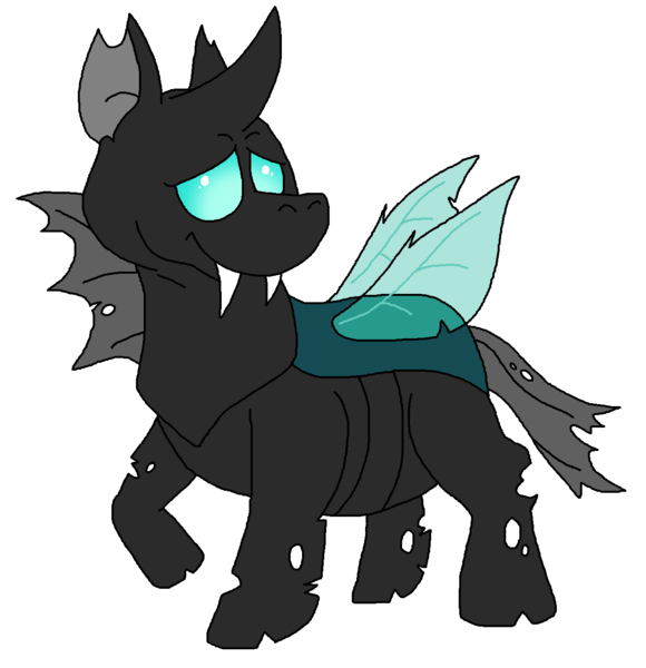 Size: 1245x1289 | Tagged: artist:critterz11, changeling, chubby, chunkling, derpibooru import, safe, smiling, solo, the times they are a changeling, thorax