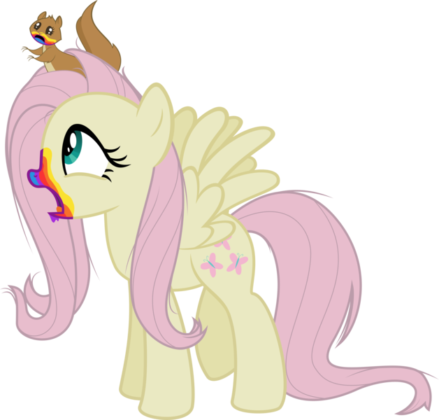 Size: 3140x3000 | Tagged: safe, artist:sollace, derpibooru import, fluttershy, pony, squirrel, zombie, 28 pranks later, .svg available, cookie zombie, open mouth, simple background, transparent background, vector