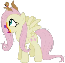 Size: 3140x3000 | Tagged: safe, artist:sollace, derpibooru import, fluttershy, pony, squirrel, zombie, 28 pranks later, .svg available, cookie zombie, open mouth, simple background, transparent background, vector