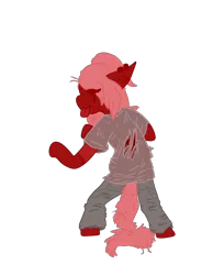 Size: 2392x3088 | Tagged: anthro, artist:jodi sli, blood, derpibooru import, fighting stance, oc, oc:closty, safe, simple background, solo, transparent background, unofficial characters only