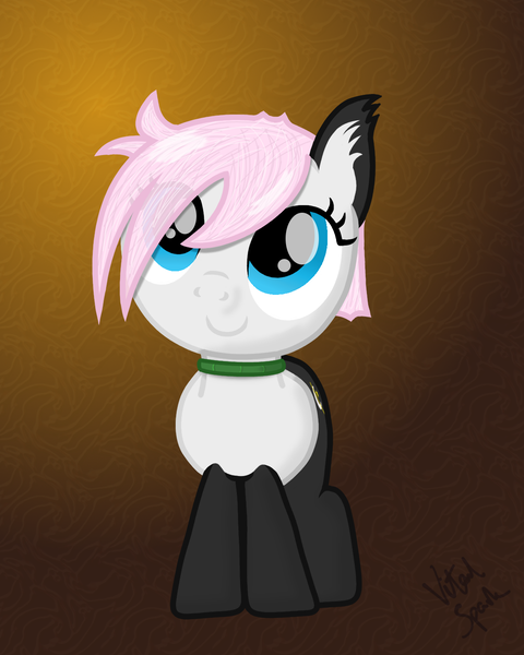 Size: 1200x1500 | Tagged: safe, artist:vitalspark, derpibooru import, oc, oc:sleepy panda, unofficial characters only, panda pony, base used, collar, solo