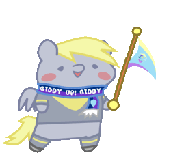 Size: 477x434 | Tagged: safe, artist:omegaozone, derpibooru import, derpy hooves, pegasus, pony, 4chan cup, 4chan cup scarf, animated, clothes, female, gif, mare, pony parade, safest hooves, scarf, simple background, transparent background
