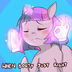 Size: 800x800 | Tagged: artist:cold-blooded-twilight, clothes, derpibooru import, explicit source, exploitable meme, gloves, meme, pacha, plot, safe, semi-anthro, twilight sparkle, when x just right