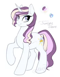 Size: 1213x1565 | Tagged: artist:kerydarling, derpibooru import, oc, oc:sunlight glare, offspring, parent:prince blueblood, parents:twiblood, parent:twilight sparkle, safe, solo, unofficial characters only